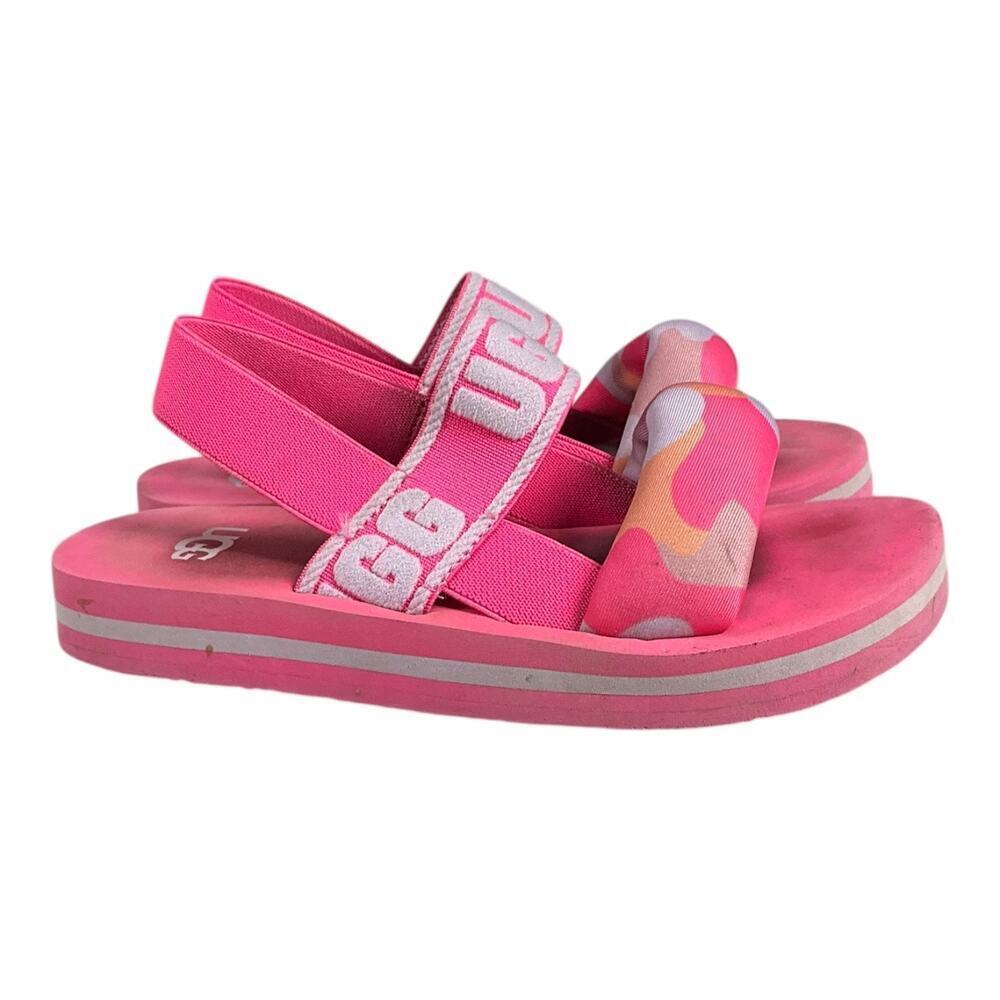 UGG Kids Zuma Sling Sandals Size 13K Pink Camo Pop Excellent Condition Summer